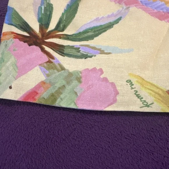 Sezane X Farm Rio Size US 10 Parioca Blouse One Shoulder Floral Crop Tropical - Picture 10 of 13